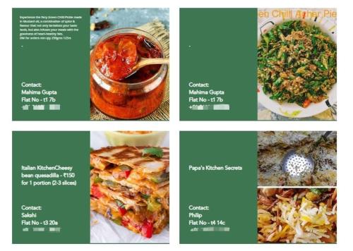 a collage of pictures of different types of food at Spacious 3 BHK inHigher flr with Sunset, Lake View in Bengaluru