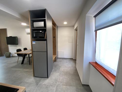 Η κουζίνα ή μικρή κουζίνα στο Apartmaji SOČA