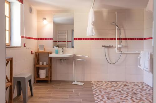 Ένα μπάνιο στο Ferienwohnung Lausche