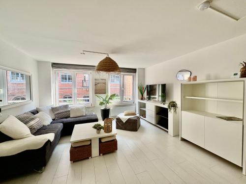 Χώρος καθιστικού στο Sfeervol en lichtrijk appartement centrum Knokke