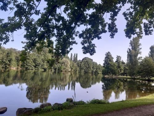 - une vue sur un lac dans un parc dans l'établissement Camping du Lac, à Foix