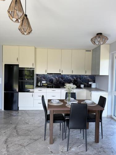 Dapur atau dapur kecil di Apartament Solemare nad Zalewem Wiślanym