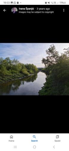 two pictures of a river with trees on the side at The Garden Lodge in Cappoquin