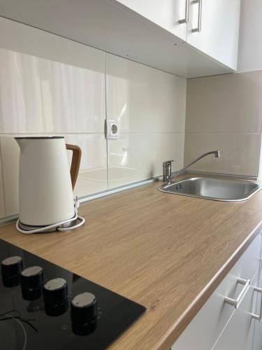 a kitchen with a sink and a counter top at Villa Mare in Makarska