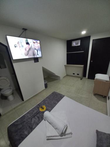 TV a/nebo společenská místnost v ubytování Hotel Centrica Del Palo 45