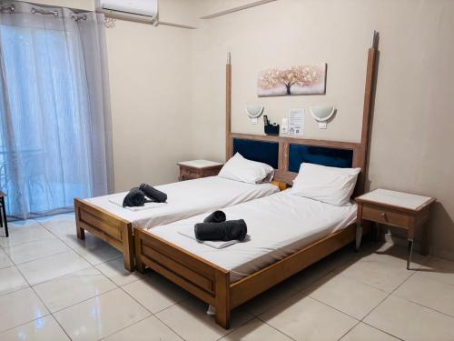 Postel nebo postele na pokoji v ubytování Alekas Garden View Studios