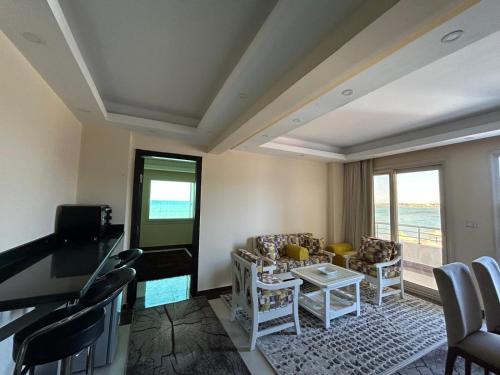 Posezení v ubytování Sea view chalet