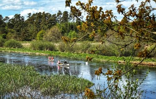 a group of people in boats on a river at 3 Bedroom Stunning Home In Fårvang in Brårup