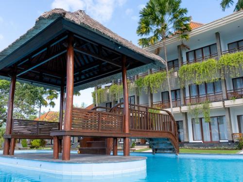 a gazebo in front of a building at Semabu Hills Hotel Nusa Penida in Nusa Penida