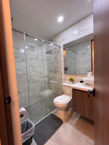 Koupelna v ubytování Hotel Jelt Aeropuerto