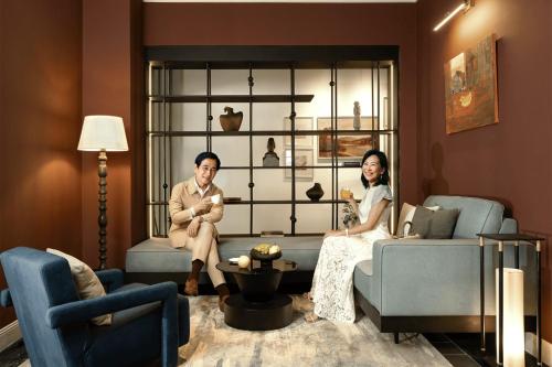 Posezení v ubytování Signature by M Village Danang Heritage, A modern luxury stay