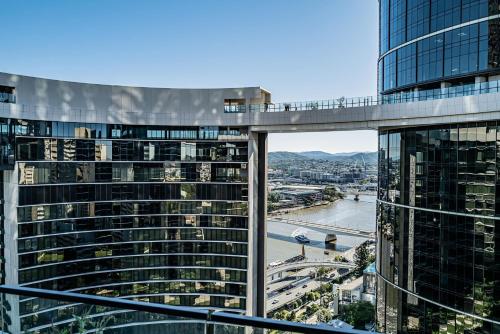 a view from the top of a building at Riverside Reverie French Luxury at BNE Casino in Brisbane