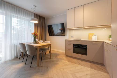 Dapur atau dapur kecil di Apartament Wejhera III