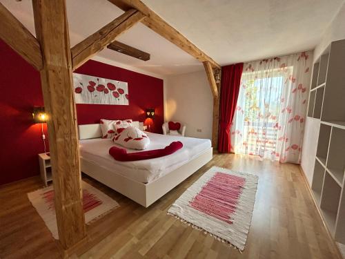 Postel nebo postele na pokoji v ubytování Haus Sunshine