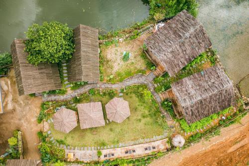 an overhead view of a large house with a garden at Sapa Riverside Homestay in Sa Pa