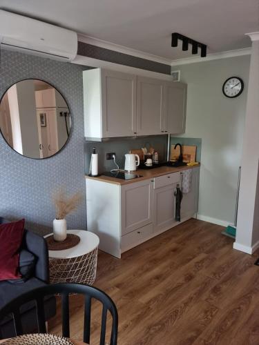Η κουζίνα ή μικρή κουζίνα στο Apartament dla 2 osób nad rzeką
