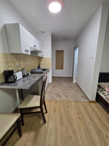 Kuchyň nebo kuchyňský kout v ubytování Apartamenty Zachodnia Przystań