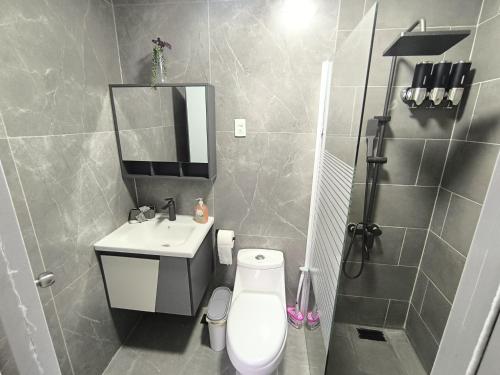 Salle de bains dans l'établissement La casita de Gazcue