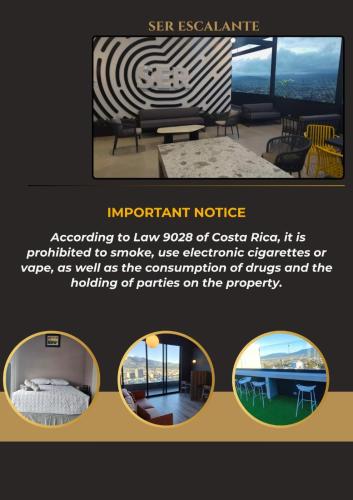 a collage of three pictures of a room at Chic Studio in Barrio Escalante in Tapantí