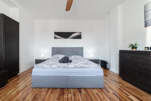 Ένα ή περισσότερα κρεβάτια σε δωμάτιο στο no10 ,Cozy apartment in Bratislava