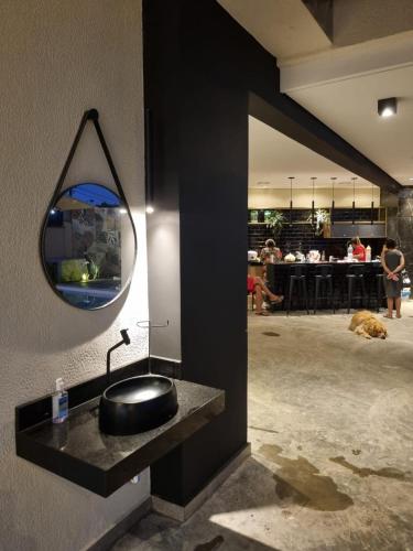 Dapur atau dapur kecil di Casa Moderna com Itens de Lazer
