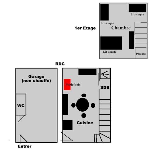 a set of diagrams showing the components of a building at F2 appartement de campagne in Cramans