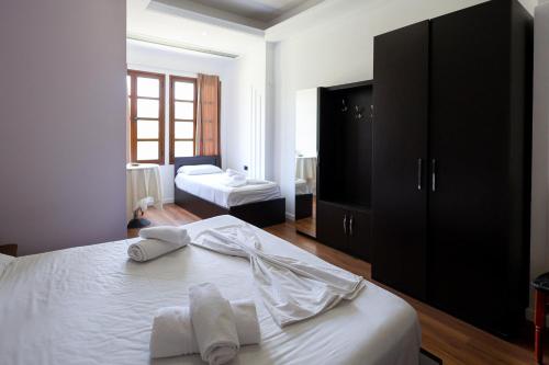 Cama o camas de una habitación en Hotel Ajka