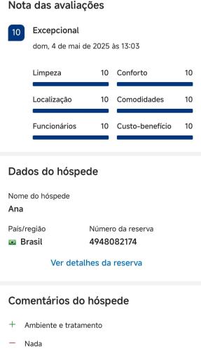 a screenshot of a cell phone screen with the number of diagnoses at Portal Suítes Casa do Lago in Paraty
