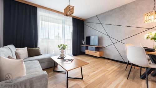 Χώρος καθιστικού στο Flatbook Apartamenty - Sole Mare z basenem, Kąty Rybackie