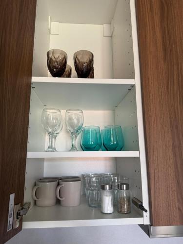 Kuchyň nebo kuchyňský kout v ubytování Apartament Kasztanówka
