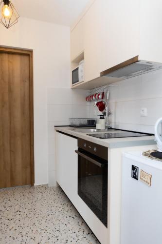Kuchyň nebo kuchyňský kout v ubytování Apartman oak Nikola's lamp