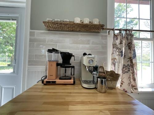 a kitchen with a coffee maker on a counter at Old School Charm | Sleeps 6 in Buchanan