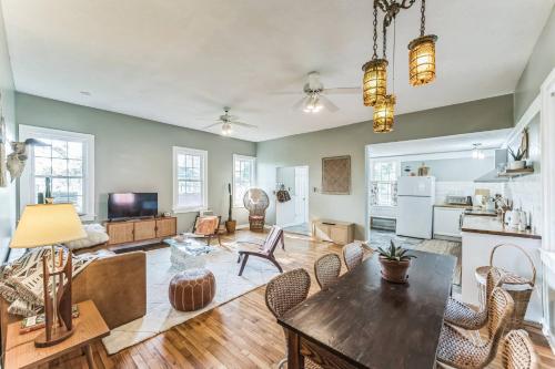 a large living room with a table and chairs at Old School Charm | Sleeps 6 in Buchanan