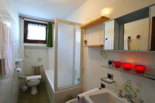 a small bathroom with a sink and a toilet at Vista Livigno - Happy Rentals in Livigno