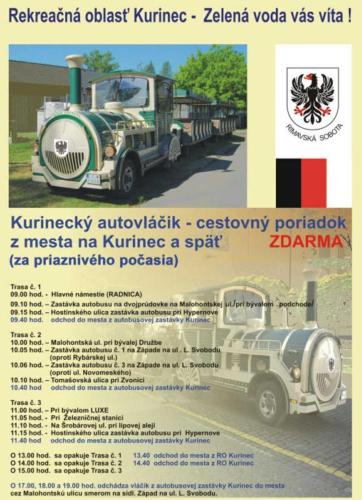 a flyer with a picture of a truck and a train at Apartman Cañas Zelená Víla in Rimavská Sobota