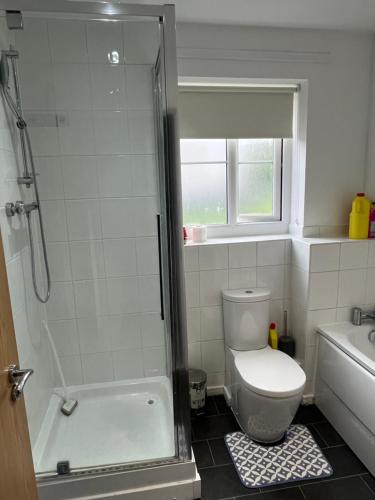 贝里Home away from home的带淋浴、马桶和水槽的浴室