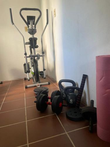 Fitness centrum a/nebo fitness zařízení v ubytování Hotel La Casona