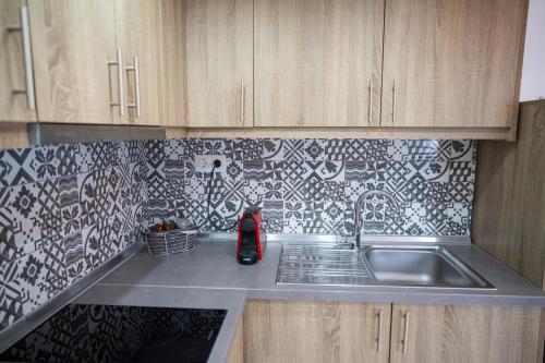 Kuchyň nebo kuchyňský kout v ubytování Filippou Luxury Apartments