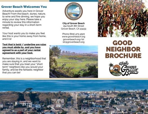 a flyer for a good neighbor brochure at Seaside Garden Escape, A Stroll to the Beach! in Grover Beach