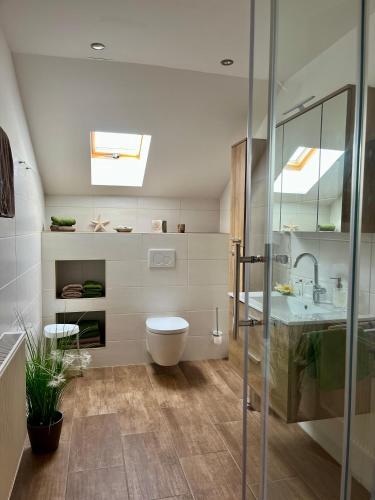 a bathroom with a toilet and a sink at Jägerhof und Jägerstadel in Schwangau