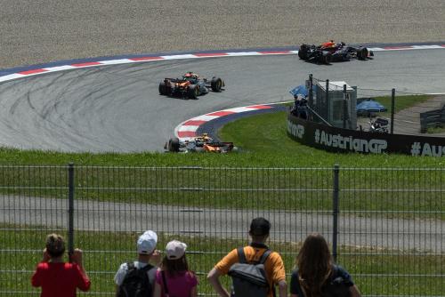 a group of race cars on a race track at Easy Camping in Spielberg