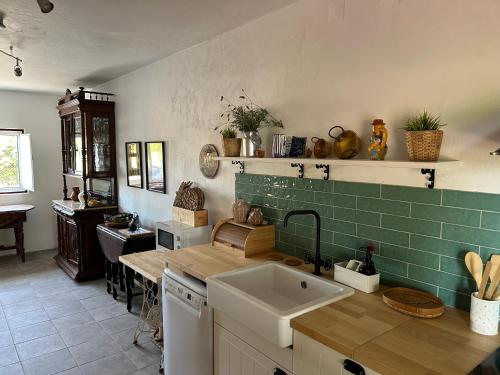 eine Küche mit Spüle und Arbeitsplatte in der Unterkunft Villa Morena in Grândola