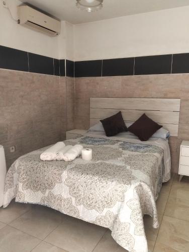Ένα ή περισσότερα κρεβάτια σε δωμάτιο στο Alojamiento de habitaciones Zaidín