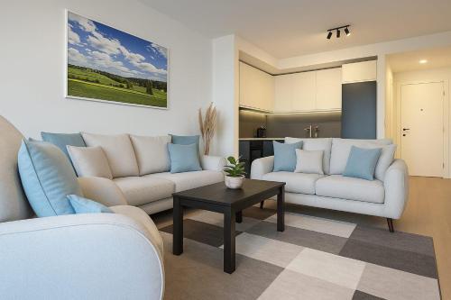 Ruang duduk di Belgrade Waterfront Nomad Luxury Apartments