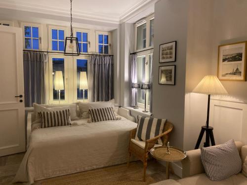 En eller flere senge i et værelse på SeeBlick Apt 7 Bałtyk Luxury Residence