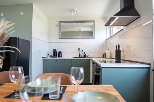 Kuchyň nebo kuchyňský kout v ubytování Heimwärts - Design Wohnung für 6 in Bestlage