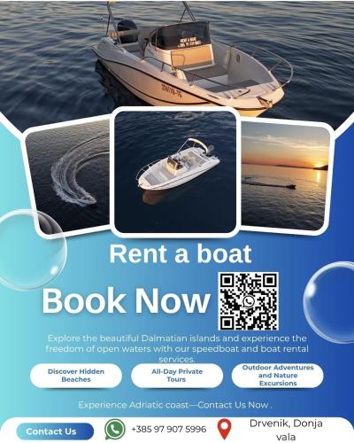 rent a boat book now registration of open water with our correspondent and boat rental at Apartments Villa Katija in Drvenik