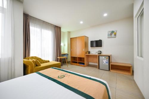 Camila Airport Hotelにあるベッド