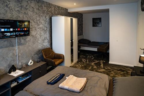 Katil atau katil-katil dalam bilik di Apartment Entspannung
