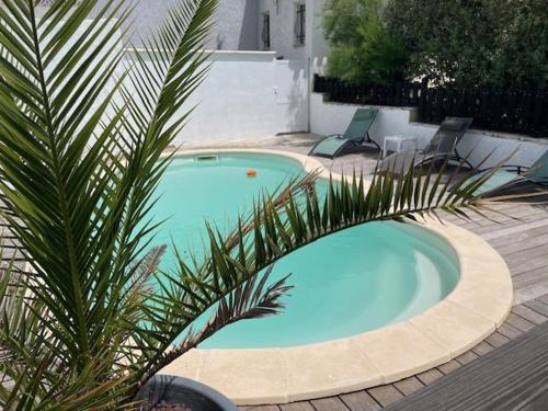 Bazén v ubytování Charmant logement avec piscine nebo v jeho okolí